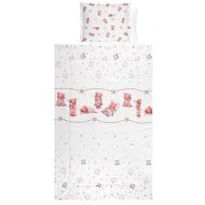 Conjunto textil de cama 4pç Lorelli Ranforce Bears & Pillows Beige
