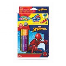 Caixa 12 Lápis 24 Cores Colorino Disney Spiderman