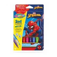 Caixa 10 Marcadores Duplos Colorino Disney Spiderman