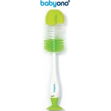Baby Ono - Escova para biberões e tetinas com ventosa e mini escova retrátil verde