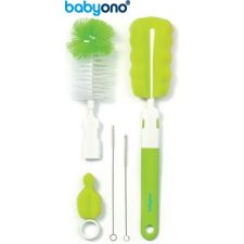 Baby Ono - Conjunto de escova para biberões e tetinas com pega removível e mini esponja verde