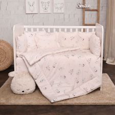 Conjunto de textil de cama grades Lorelli LILY Ranforce Beige Bunnies (5 Ppç)