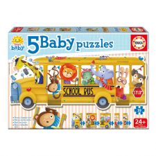5 Baby Puzzles Autocarro Animaizinhos