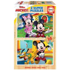 2x Super Puzzle 16 Madeira Mickey & Minnie