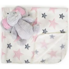 Cobertor de bebé com brinquedo Cangaroo Elephant pink