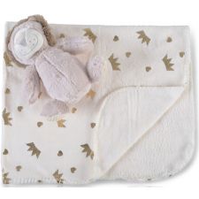 Cobertor de bebé com brinquedo Cangaroo Lion grey