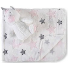 Cobertor de bebé com brinquedo Cangaroo Unicorn stars