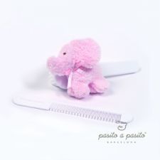 Pasito a Pasito - Conjunto de escova e pente Elefante rosa bebe